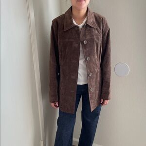 Classic Brown Women's Suede Trench Coat